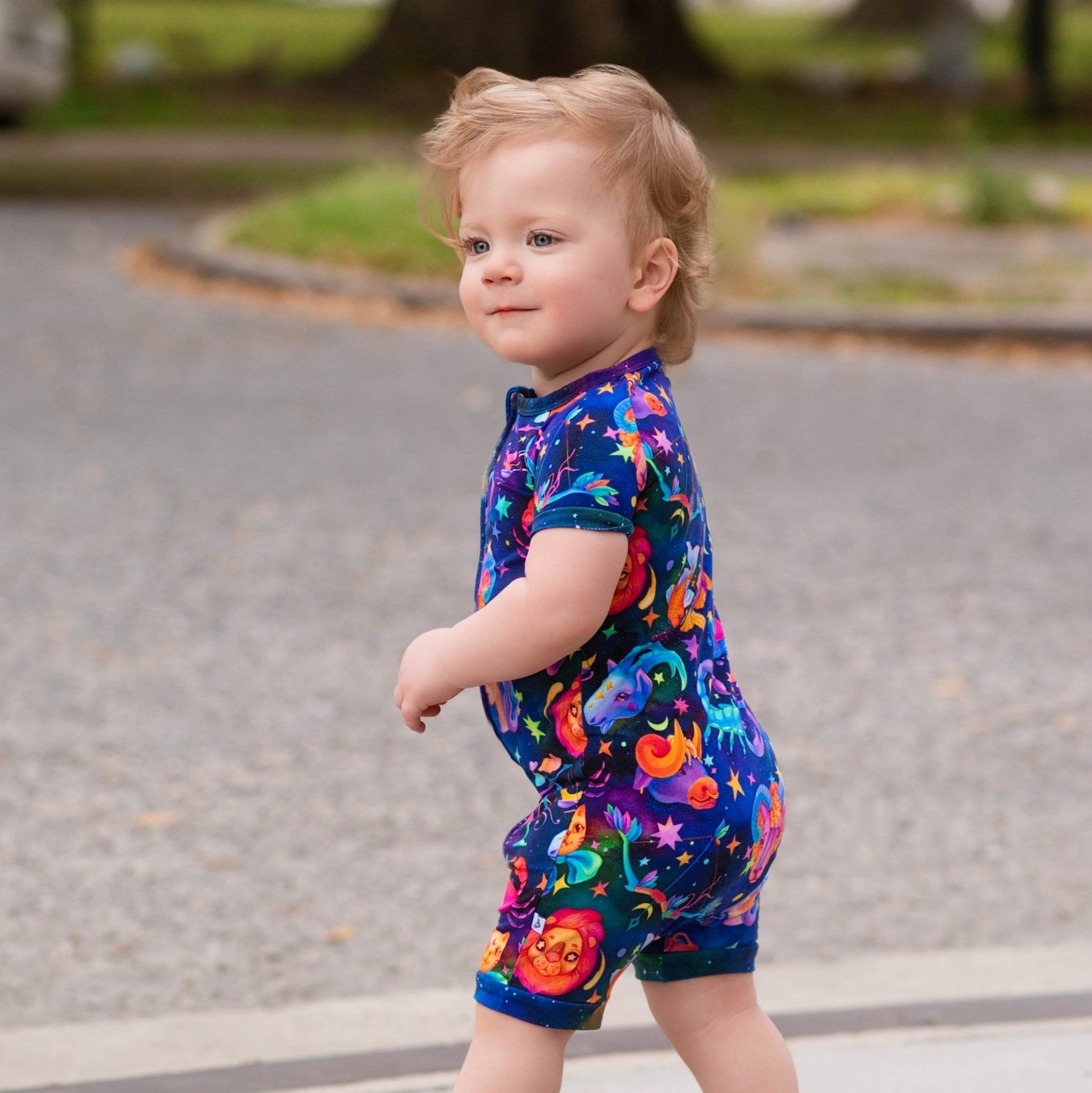 Cosmic Cuddles Zodiac Short Sleeve Romper - Jammie Session