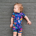 Load image into Gallery viewer, Cosmic Cuddles Zodiac Short Sleeve Romper - Jammie Session
