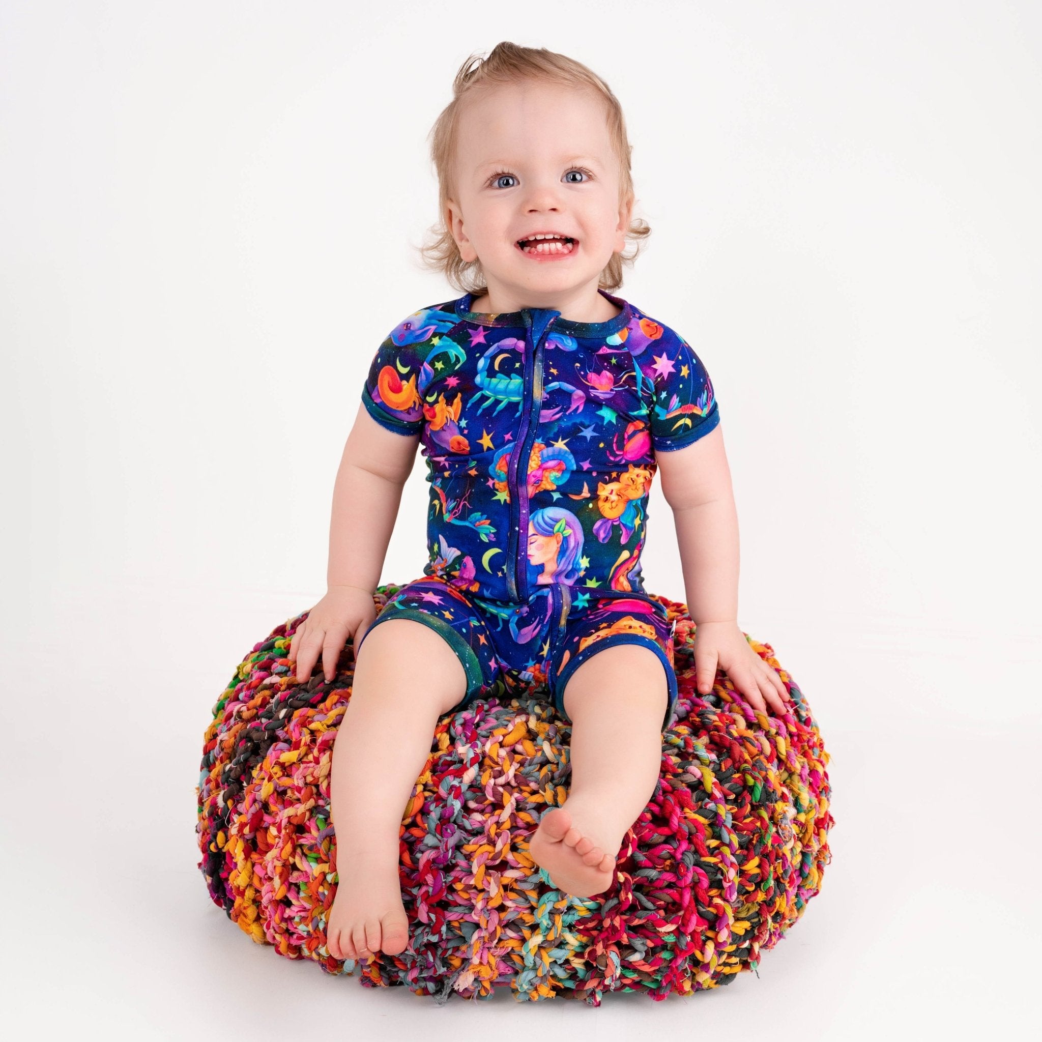 Cosmic Cuddles Zodiac Short Sleeve Romper - Jammie Session
