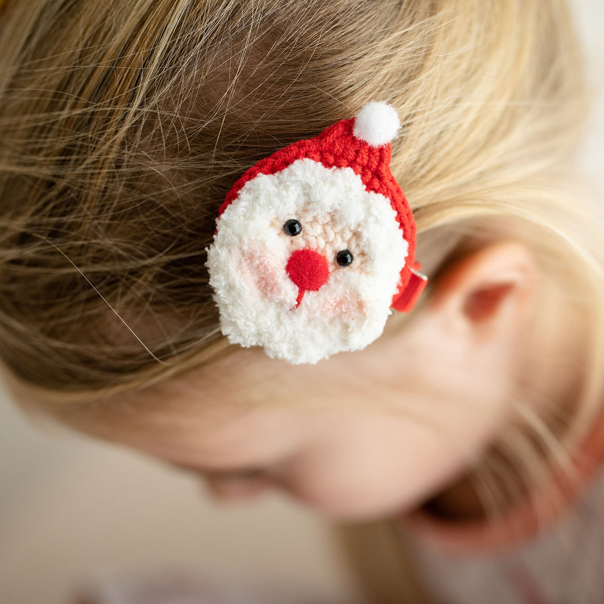 Crochet Handmade Santa Hair Clip BDLJ - Jammie Session
