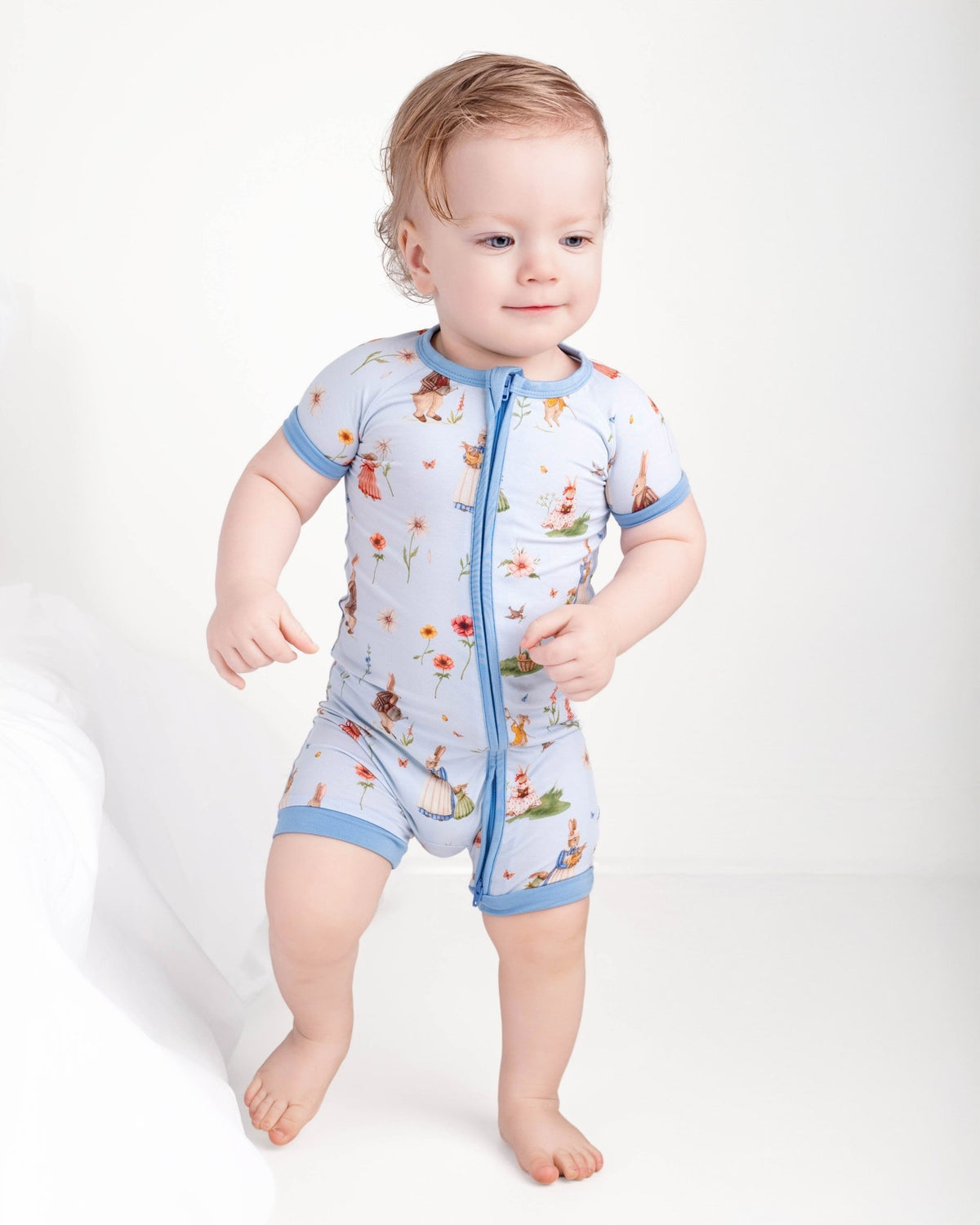 Don’t Worry, Be Hoppy ( Rabbit ) Short Sleeve Romper - Jammie Session