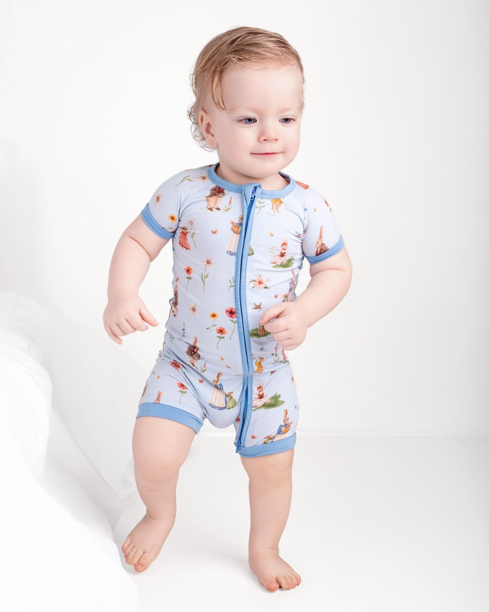 Don’t Worry, Be Hoppy ( Rabbit ) Short Sleeve Romper - Jammie Session
