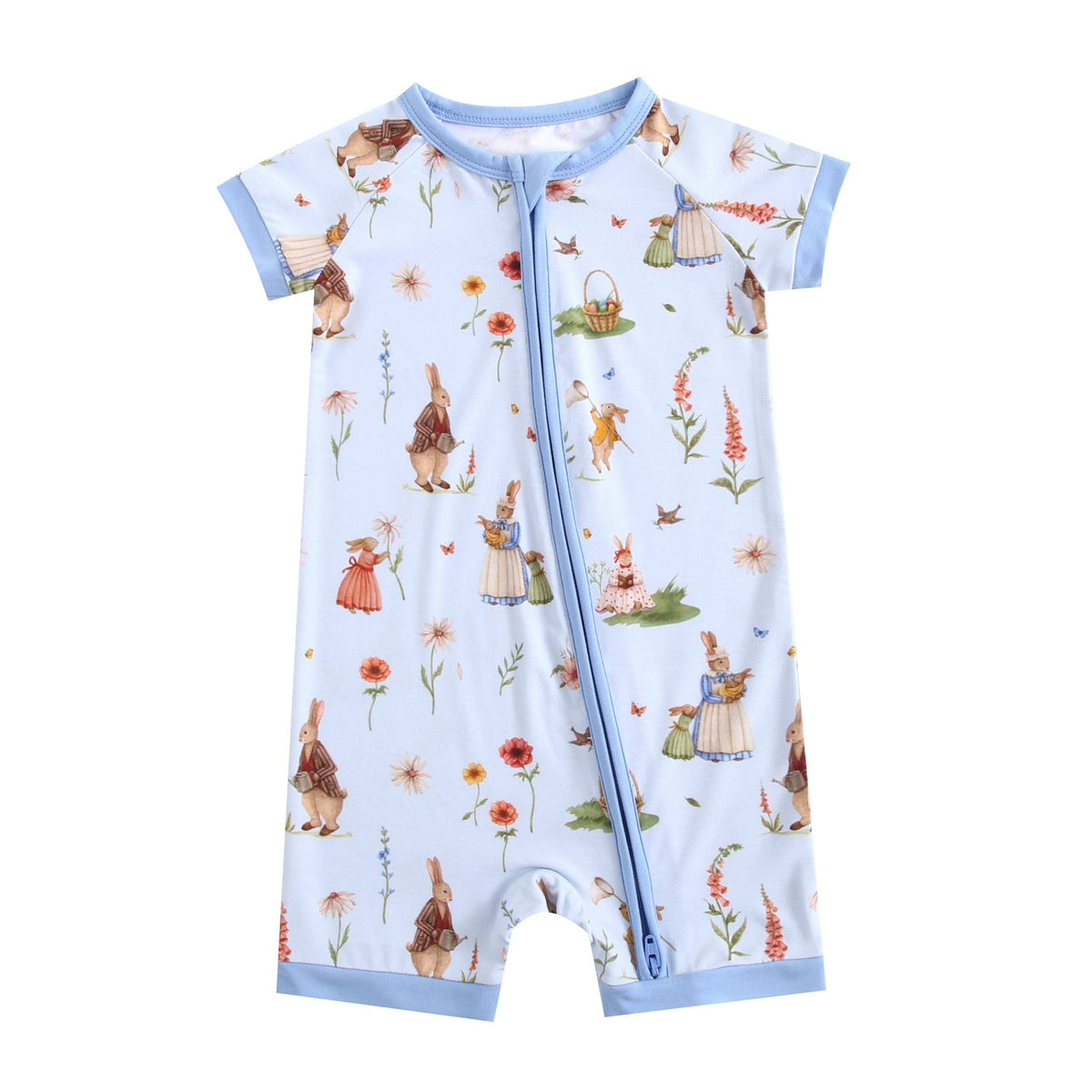 Don’t Worry, Be Hoppy ( Rabbit ) Short Sleeve Romper - Jammie Session