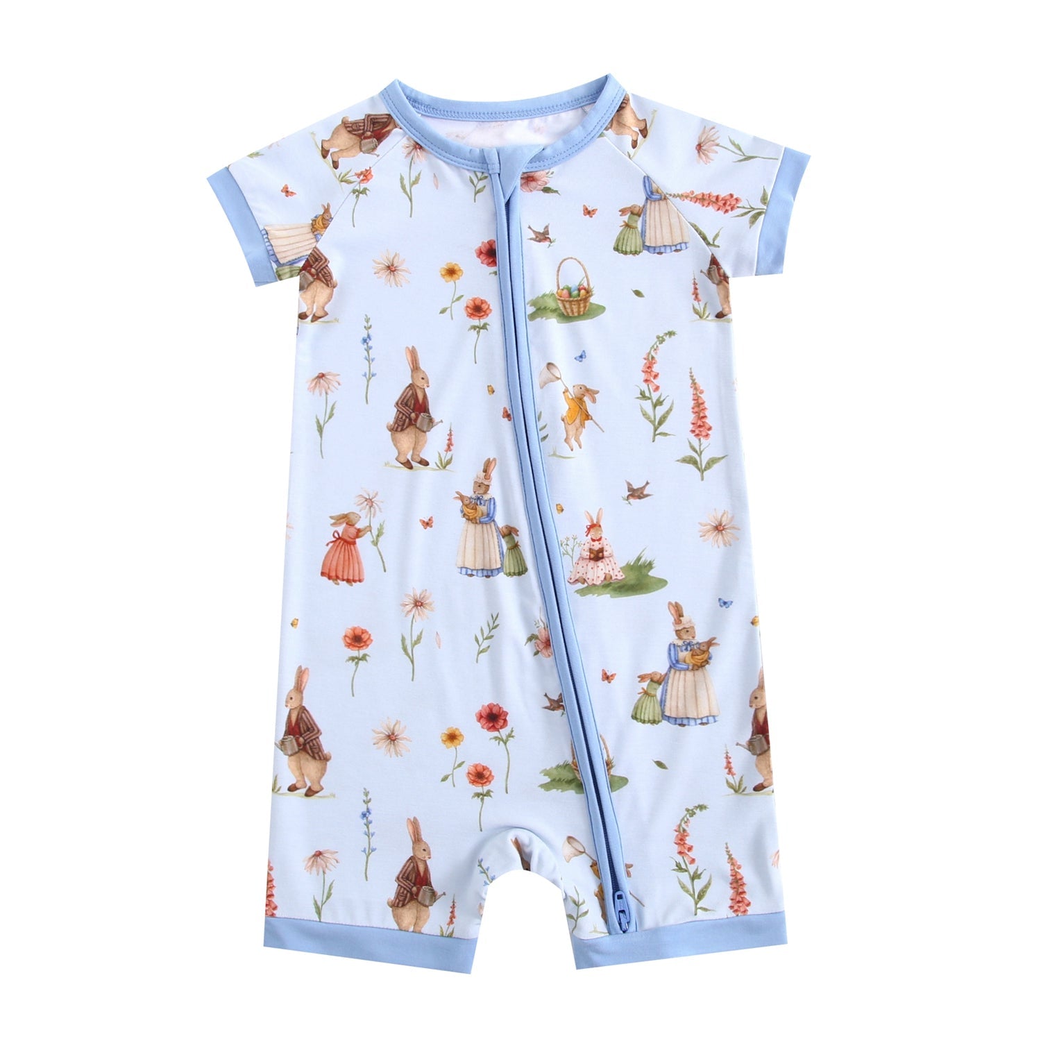 Don’t Worry, Be Hoppy ( Rabbit ) Short Sleeve Romper - Jammie Session