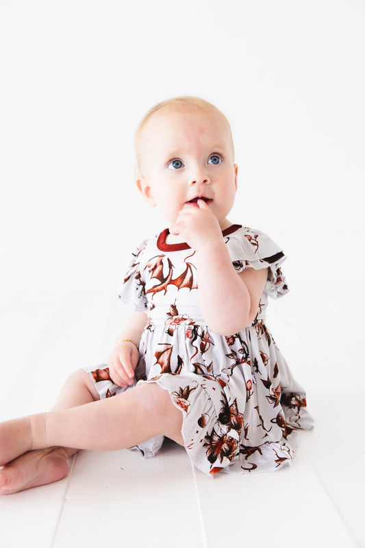 Dreaming with Dragons Bodysuit Twirl Dress - Jammie Session