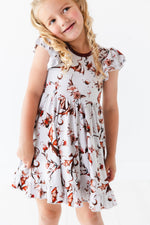 Dreaming with Dragons Short Sleeve Big Kid Twirl Dress - Jammie Session