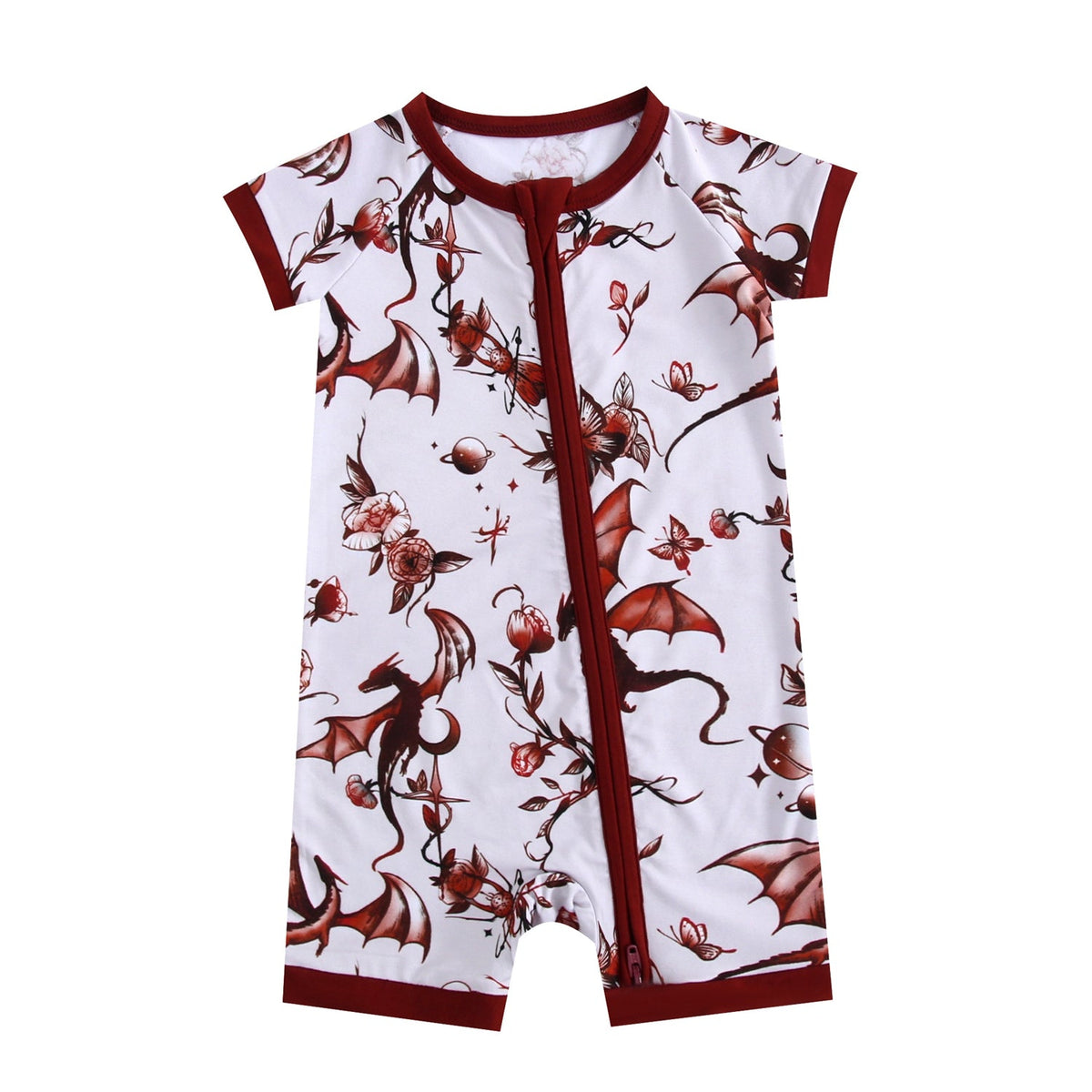 Dreaming with Dragons Short Sleeve Romper - Jammie Session