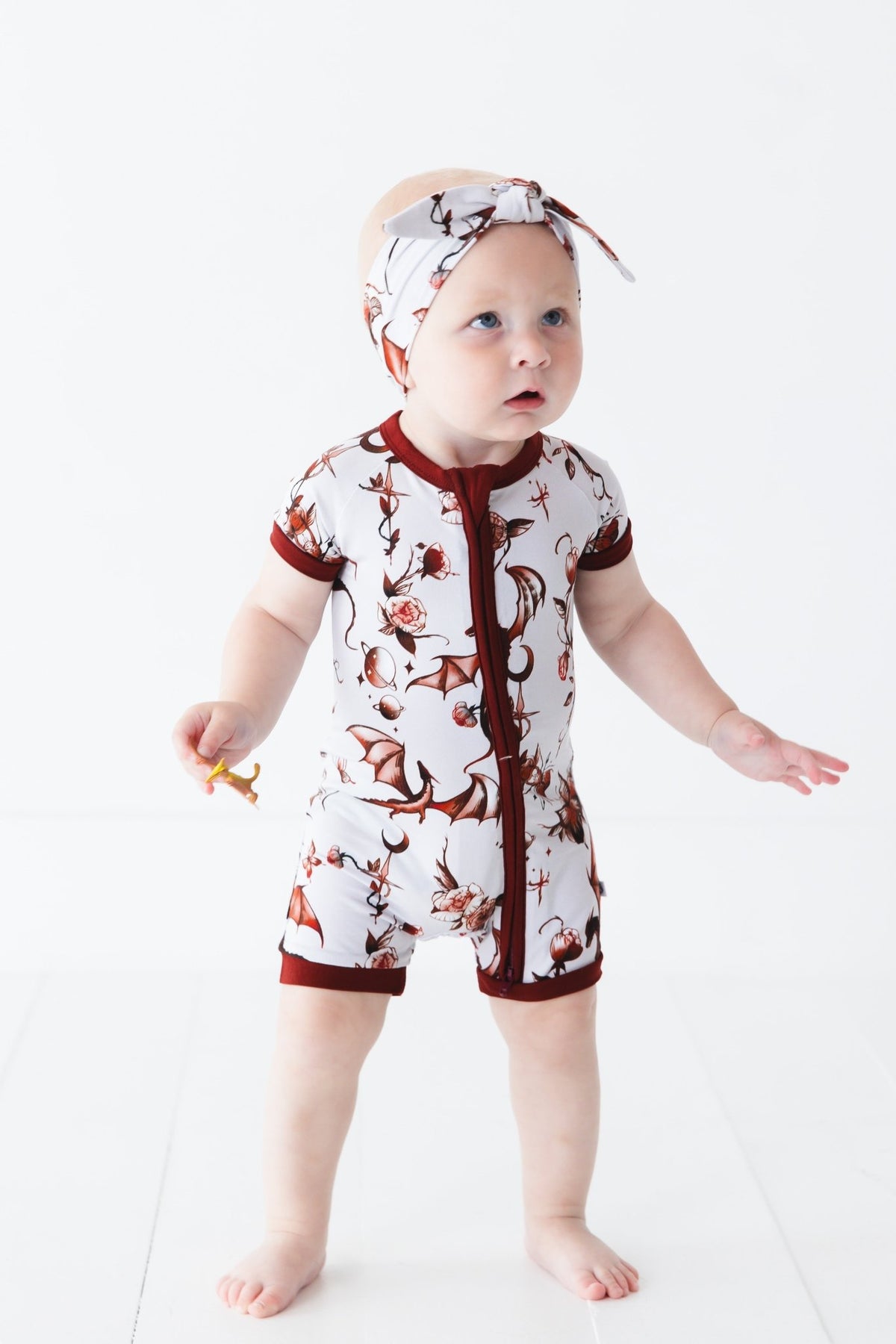 Dreaming with Dragons Short Sleeve Romper - Jammie Session