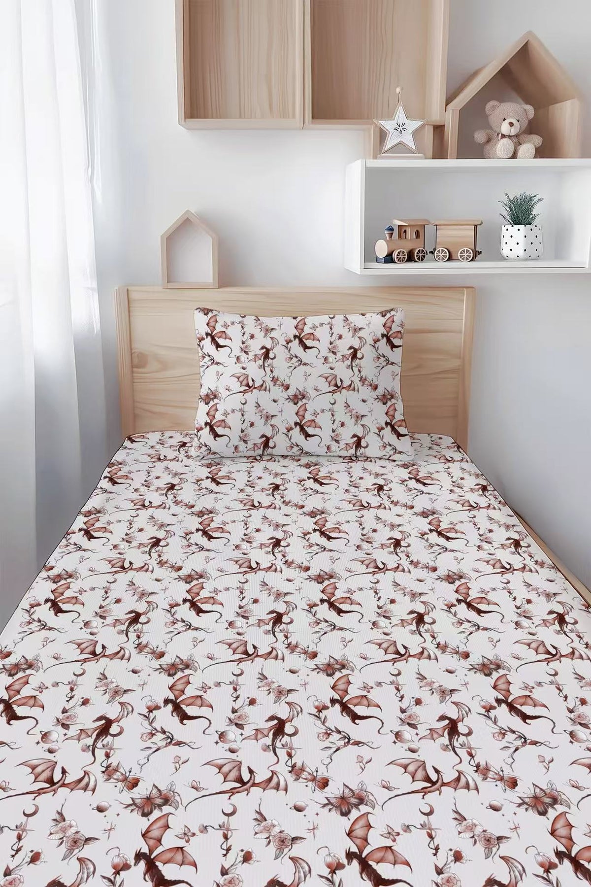 Dreaming with Dragons Twin Fitted Sheet and Pillowcase Set - Jammie Session