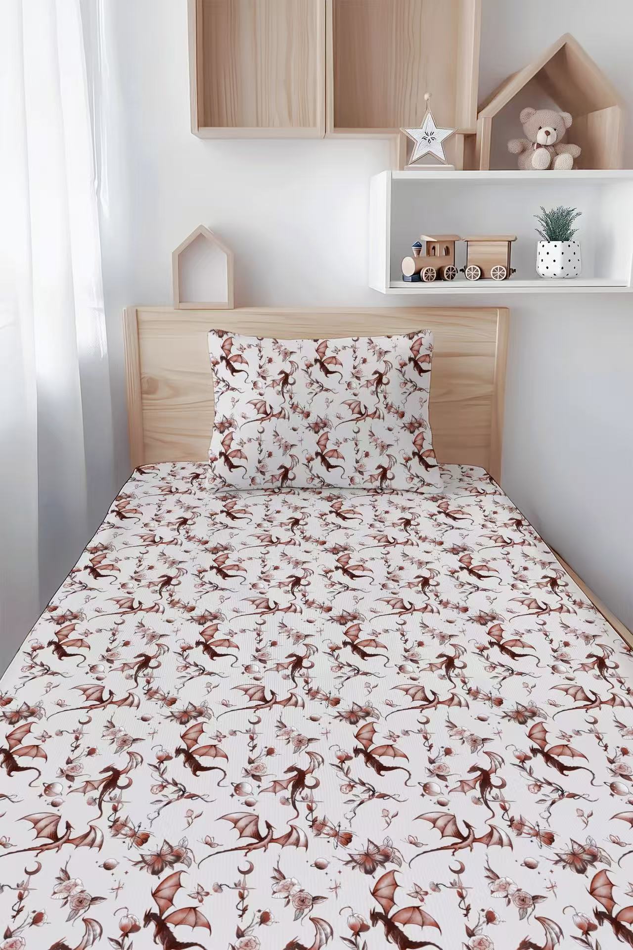 Dreaming with Dragons Twin Fitted Sheet and Pillowcase Set - Jammie Session