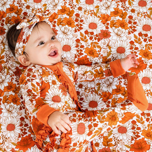Falling For Florals Ruffle Romper - Jammie Session
