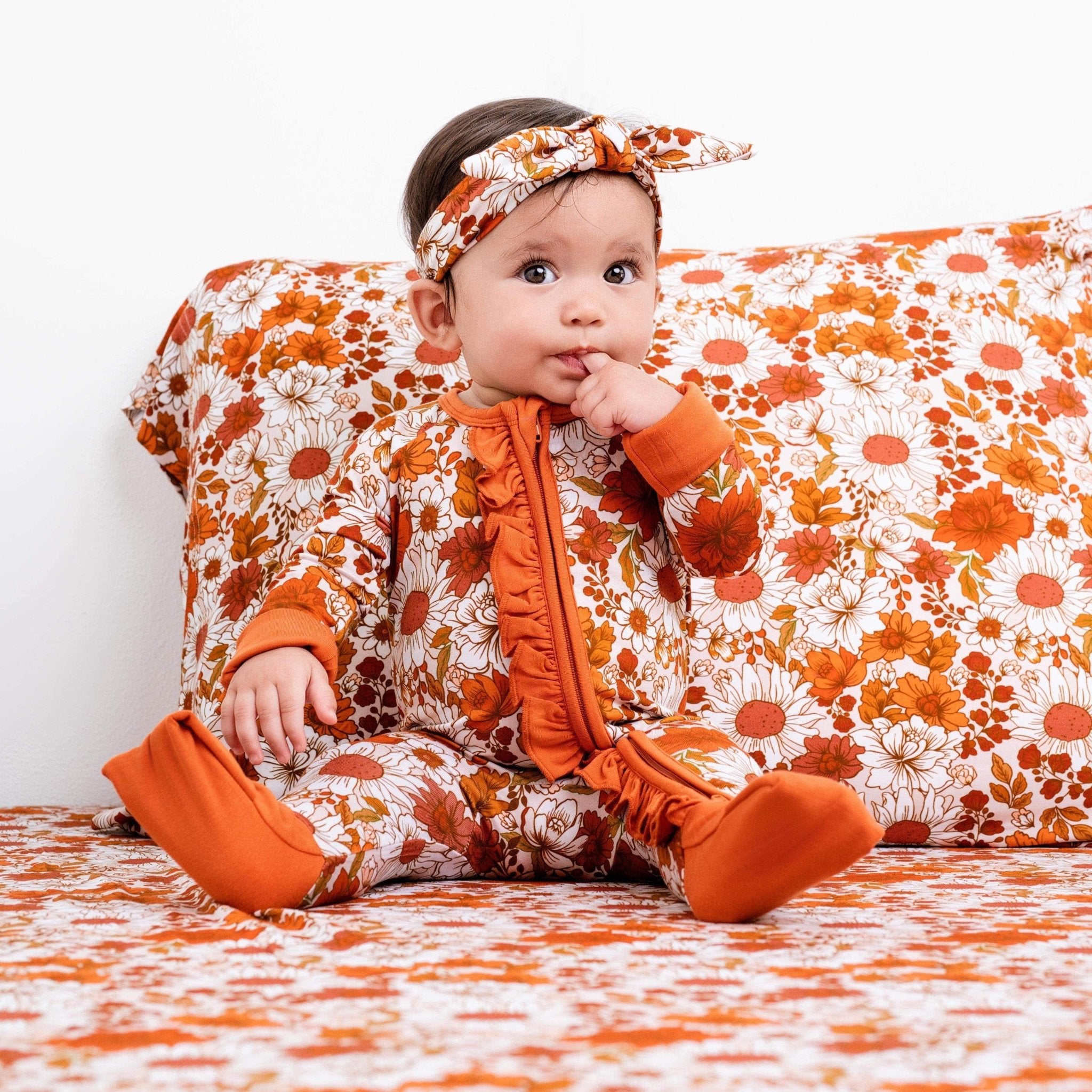 Falling For Florals Ruffle Romper - Jammie Session