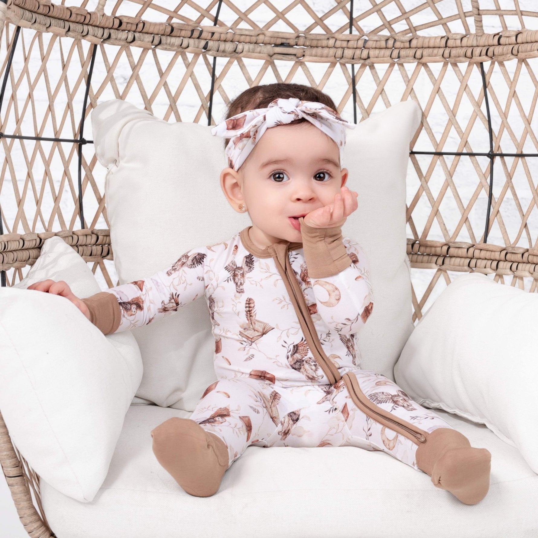 Feathers and Fables（Owl）TENCEL™ Modal Romper - Jammie Session