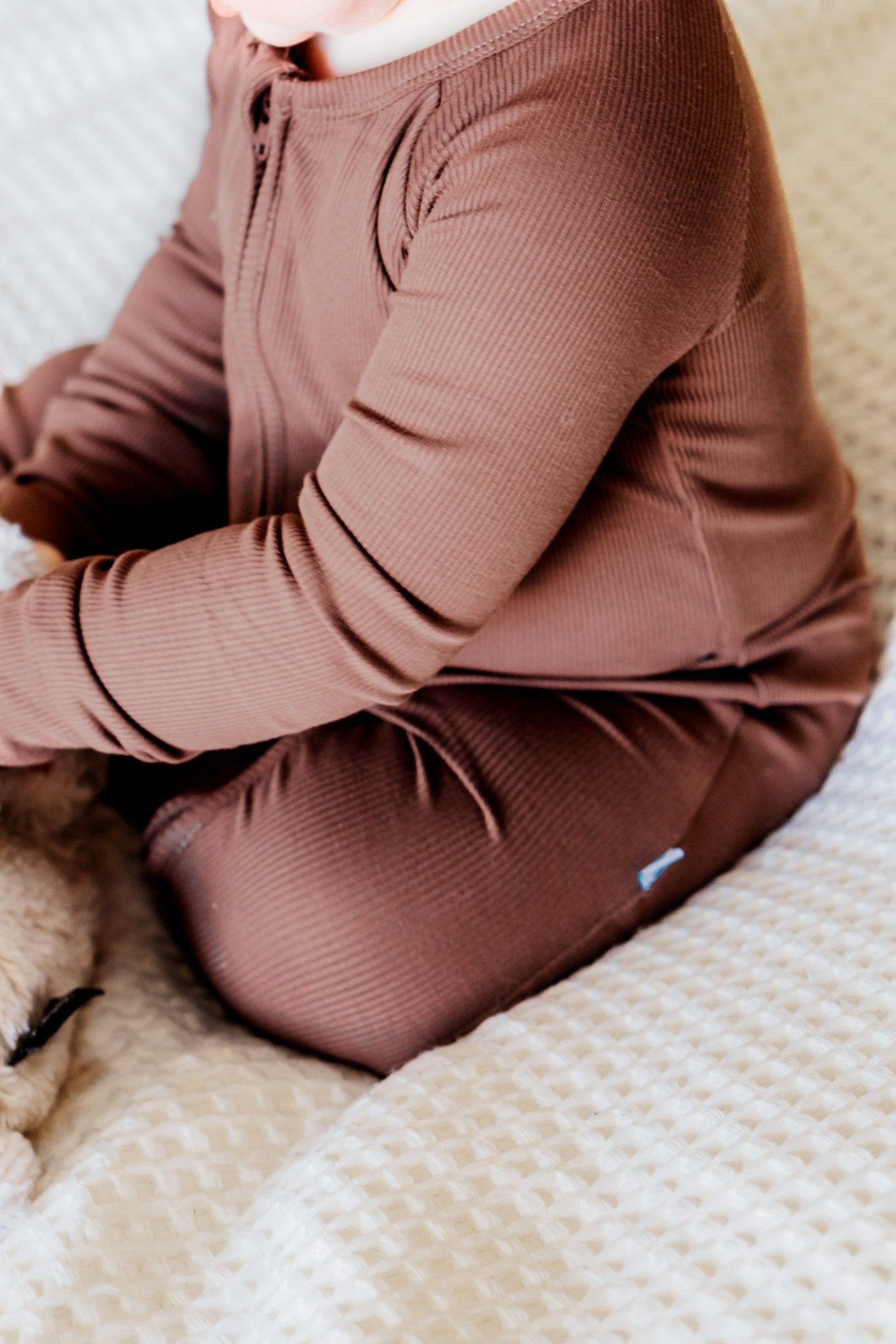 Hot Cocoa (Brown) Ribbed Romper BDLJ - Jammie Session