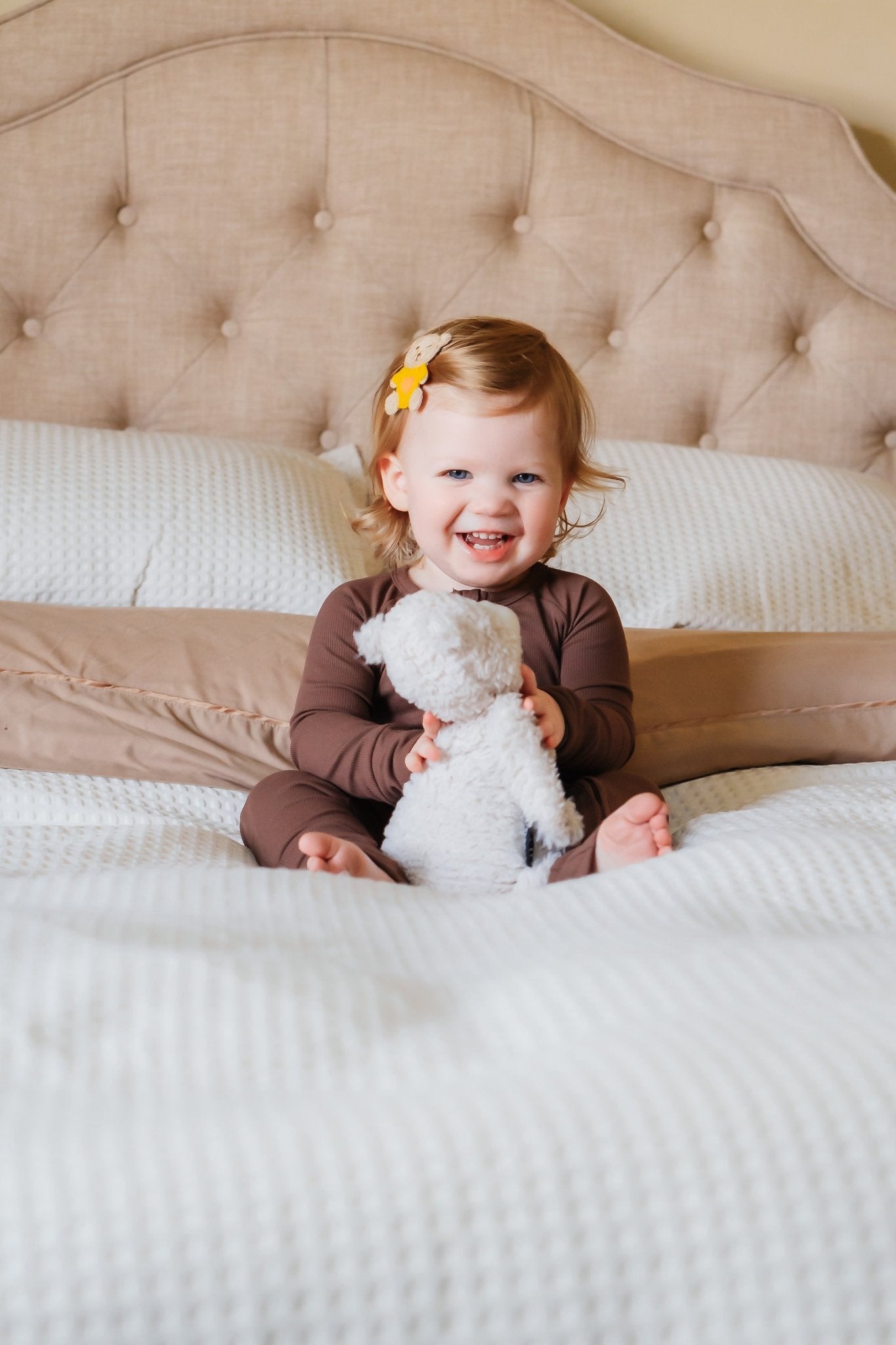 Hot Cocoa (Brown) Ribbed Romper BDLJ - Jammie Session