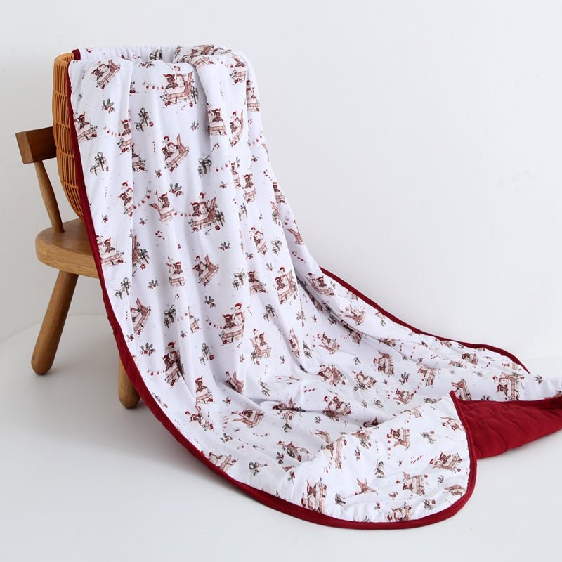 Jingle Bell Hop (Rabbit) Toddler Quilted Blanket - Jammie Session