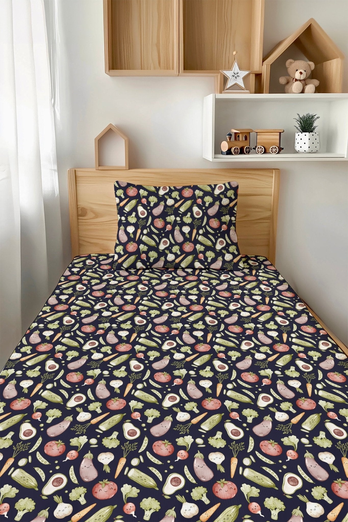 Love You Veggie Much Twin Fitted Sheet and Pillowcase Set - Jammie Session