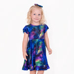 Luminara Galaxy Short Sleeve Big Kid Twirl Dress - Jammie Session