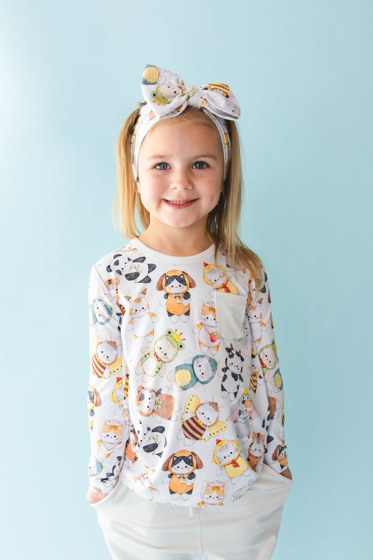 Meowster of Disguise Kids' Long Sleeve T-shirt - Jammie Session