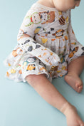 Load image into Gallery viewer, Meowster of Disguise Long Sleeve Bodysuit Twirl Dress - Jammie Session
