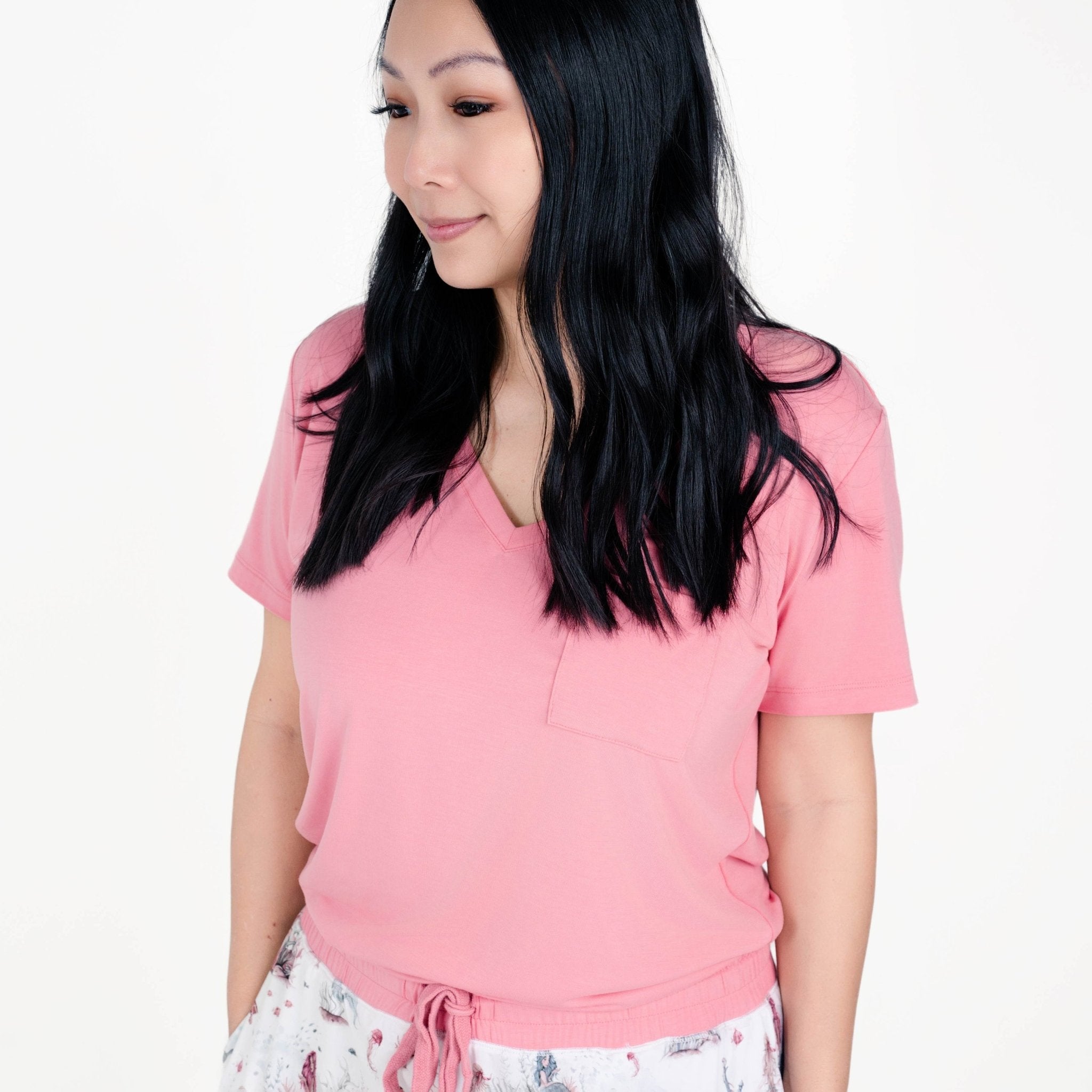 Mermaid Cove Women's Solid Short Sleeve T-shirt BDLJ - Jammie Session