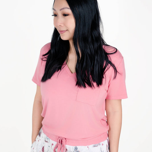 Mermaid Cove Women's Solid Short Sleeve T-shirt BDLJ - Jammie Session