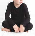 Load image into Gallery viewer, Midnight (Black) Ribbed Long Sleeve PJ's BDLJ - Jammie Session

