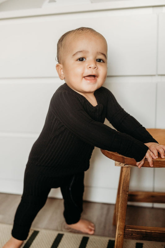 Midnight (Black) Ribbed Romper BDLJ - Jammie Session