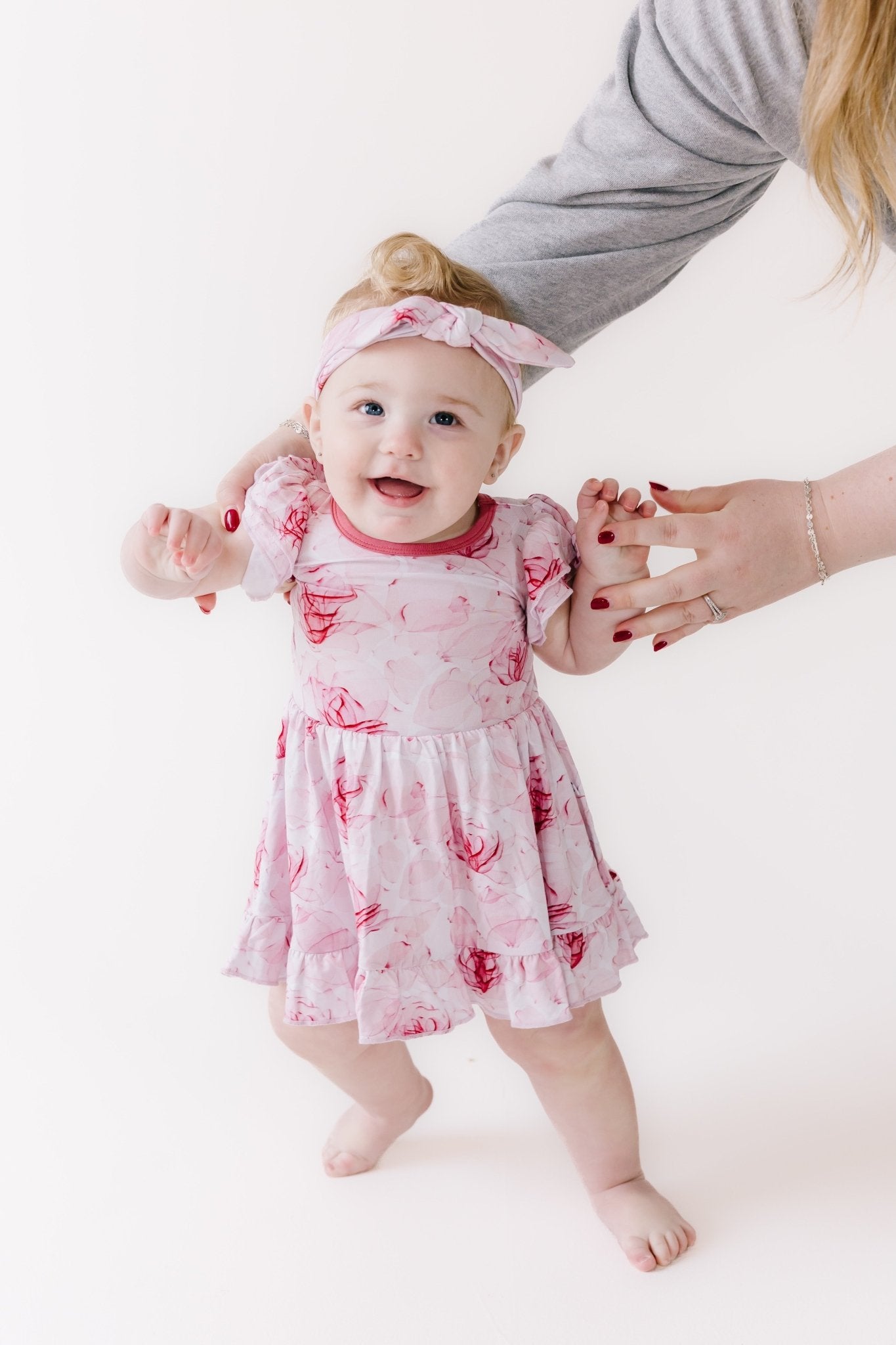 Misty Roses Bodysuit Twirl Dress - Jammie Session