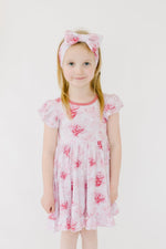 Misty Roses Short Sleeve Big Kid Twirl Dress - Jammie Session