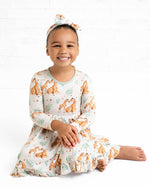 Mother's Love (Giraffe) Long Sleeve Big Kid Twirl Dress - Jammie Session