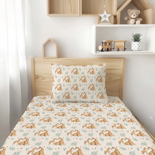 Mother's Love (Giraffe) Twin Fitted Sheet and Pillowcase Set - Jammie Session