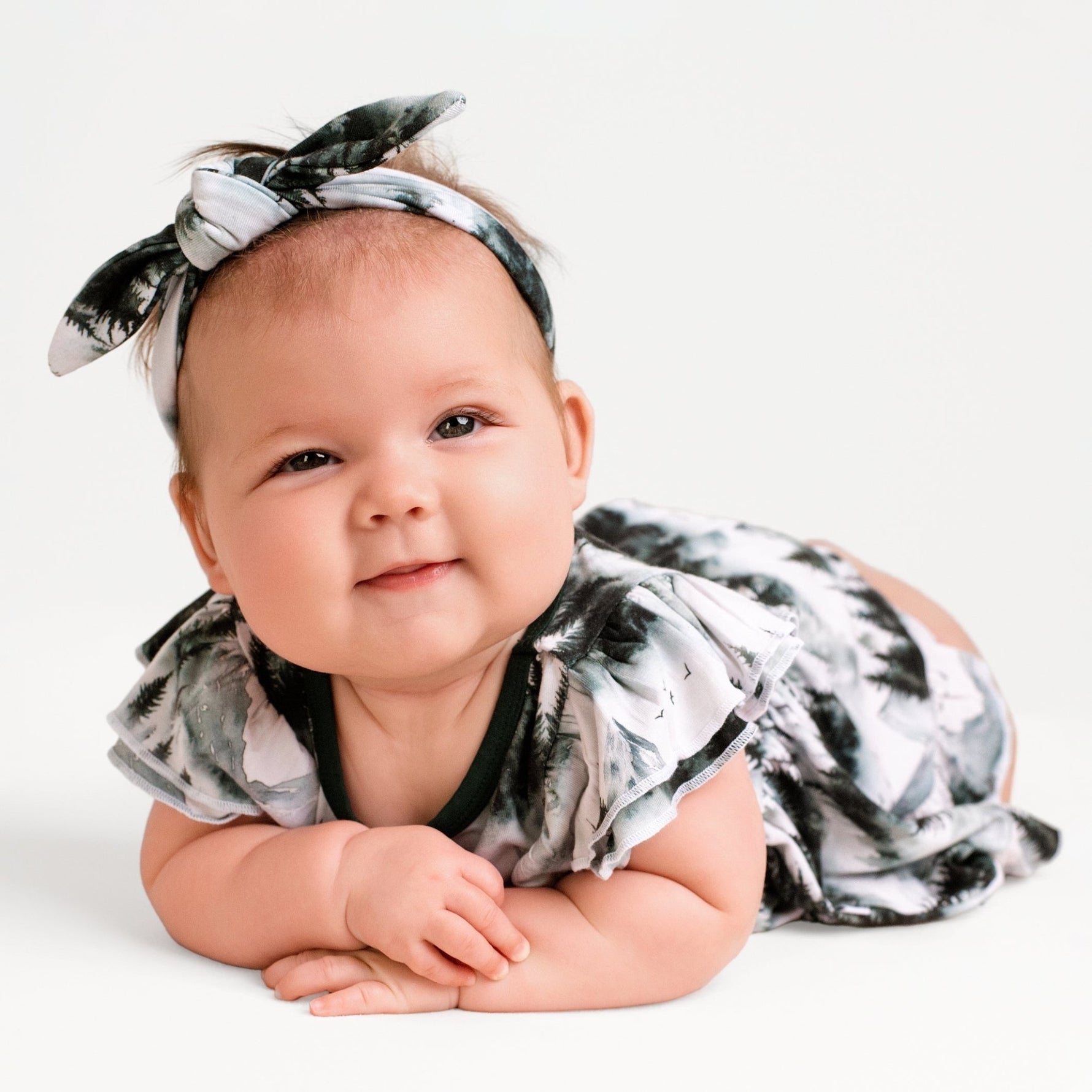 Mountain Mist Bodysuit Twirl Dress - Jammie Session