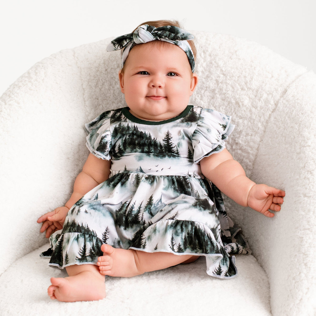 Mountain Mist Bodysuit Twirl Dress - Jammie Session