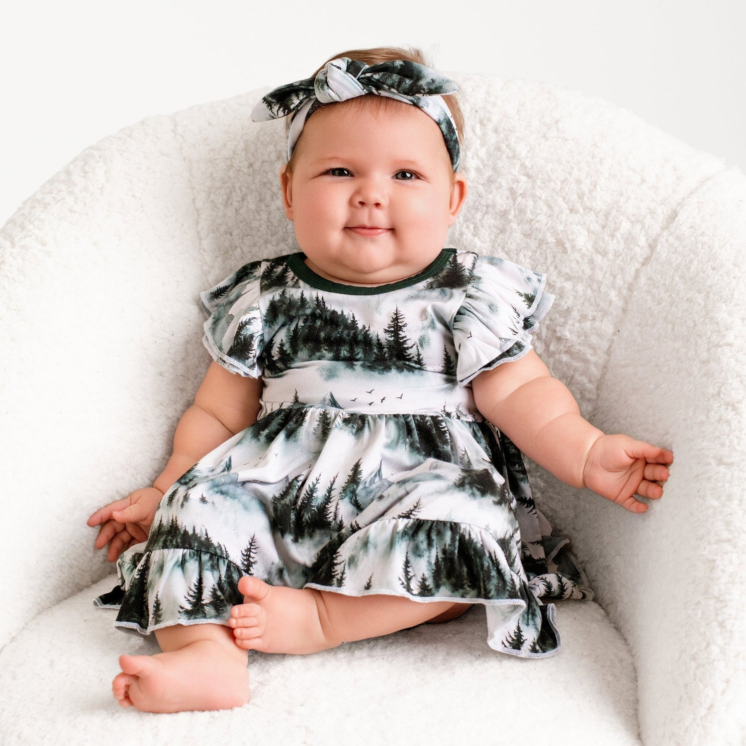 Mountain Mist Bodysuit Twirl Dress - Jammie Session
