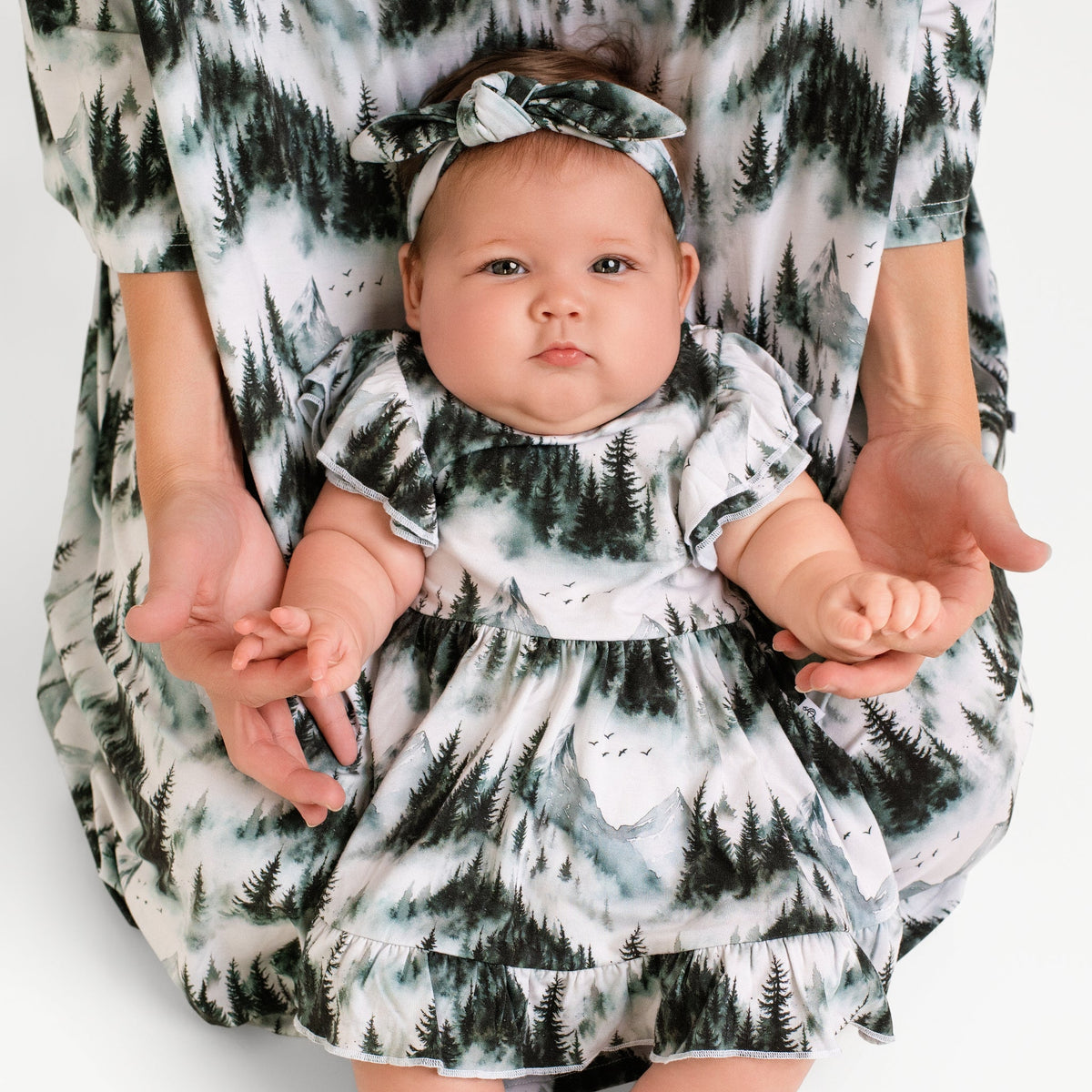 Mountain Mist Bodysuit Twirl Dress - Jammie Session