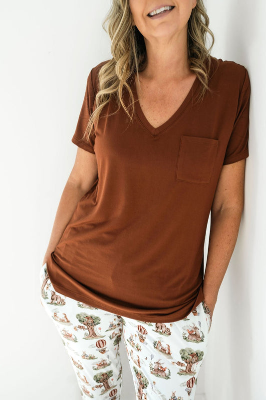 Nature's Nook Women's Solid Short Sleeve T-shirt BDLJ - Jammie Session