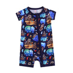 Nocturnal Nonsense Short Sleeve Romper - Jammie Session