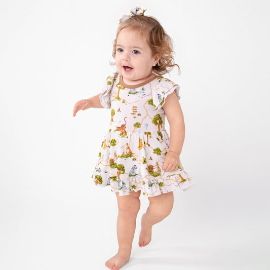 Oh Bother, It's Bedtime Bodysuit Twirl Dress - Jammie Session