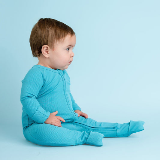Pacific (Blue) Ribbed Romper BDLJ - Jammie Session