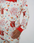 Load image into Gallery viewer, Party in the Moo.S.A (Highland Cow) Long Sleeve PJ's BDLJ - Jammie Session
