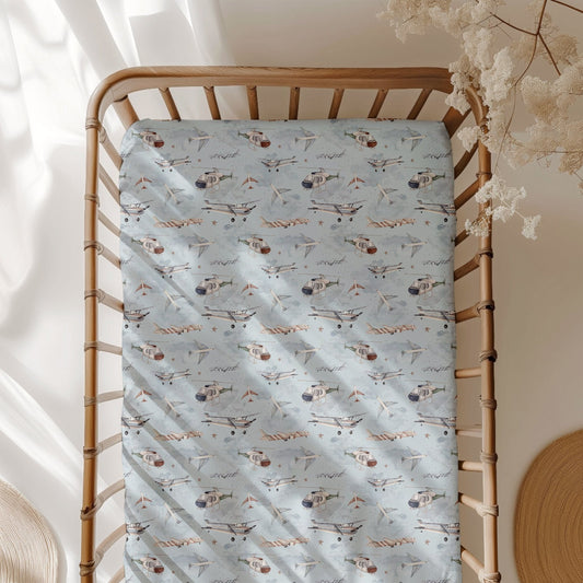 Plane & Simple (Airplanes) Crib Sheet BDLJ - Jammie Session