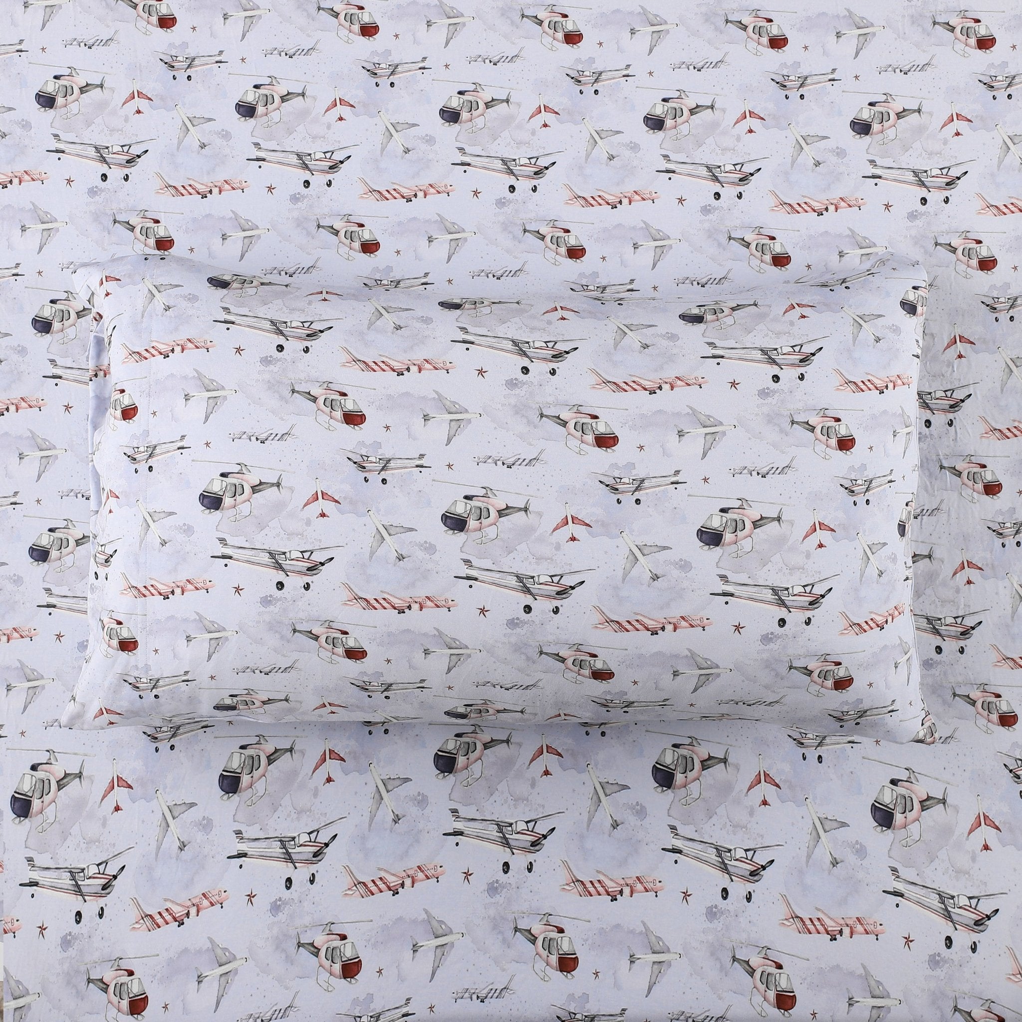 Plane & Simple (Airplanes) Twin Fitted Sheet and Pillowcase Set BDLJ - Jammie Session