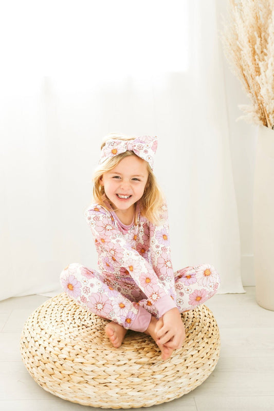 Powerful in Pink (Flower) Long Sleeve PJ's BDLJ - Jammie Session