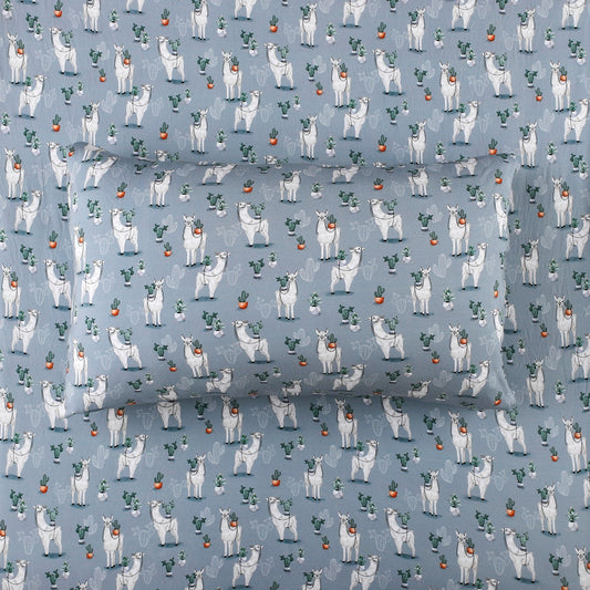 Prickly Llama Twin Fitted Sheet and Pillowcase Set BDLJ - Jammie Session