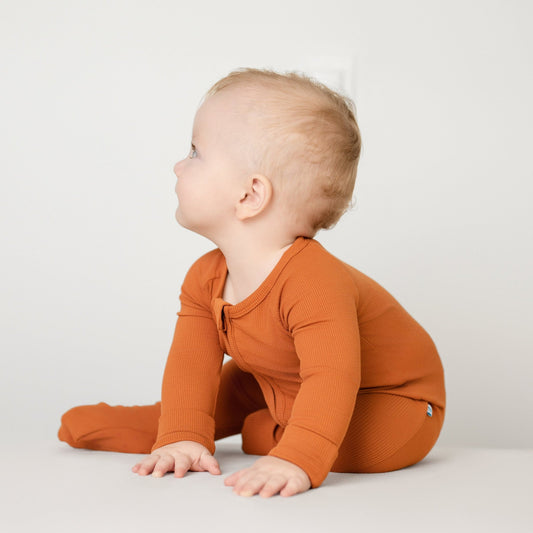 Rust (Orange) Ribbed Romper BDLJ - Jammie Session