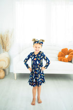 Santa’s Treats Long Sleeve Big Kid Twirl Dress - Jammie Session