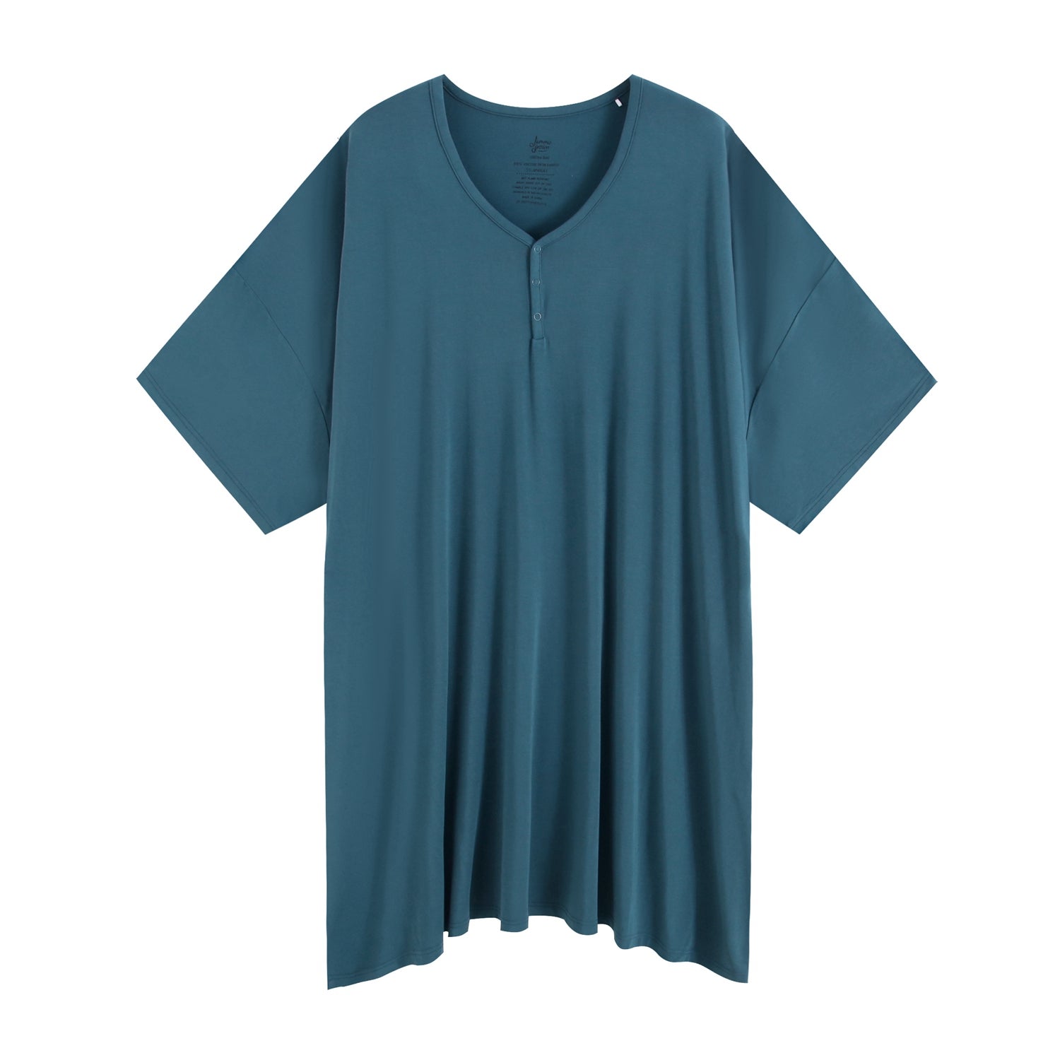 Slate Teal Solid Women's Muumuu Lounge Tee (One size Fits XS - XXL) - Jammie Session