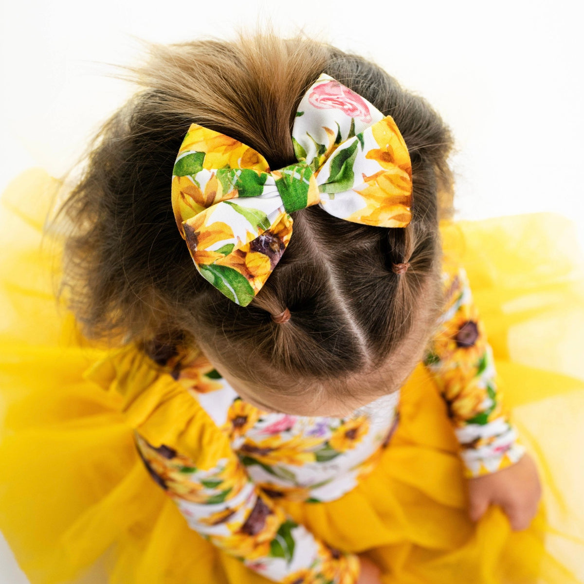 Suns and Roses (Sunflower) Long Sleeve Big Kid Tutu Dress - Jammie Session