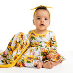 Suns and Roses (Sunflowers) Long Sleeve Bodysuit Twirl Dress - Jammie Session